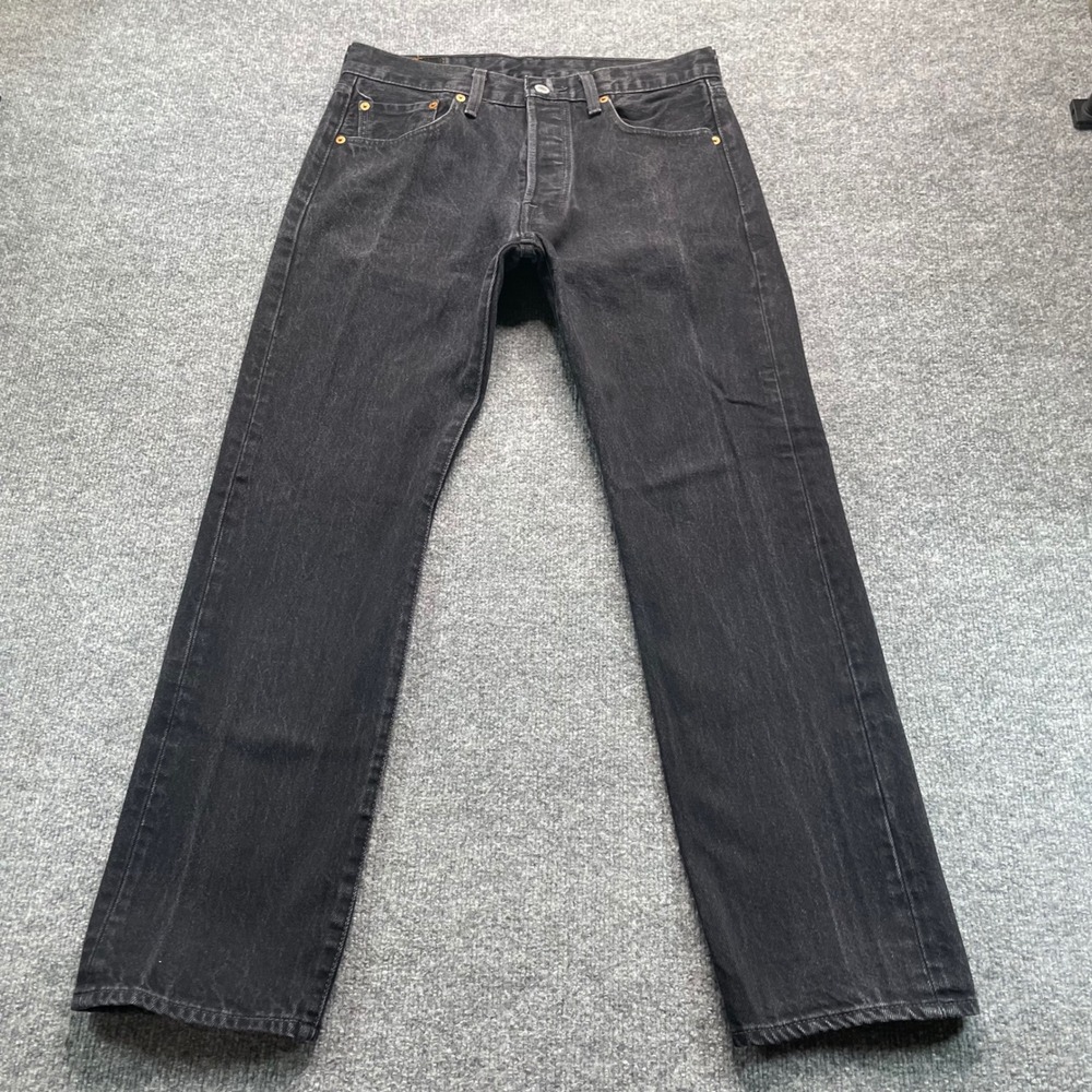 Levis Jeans Men's 32x30 Black 501 Denim Straight Leg